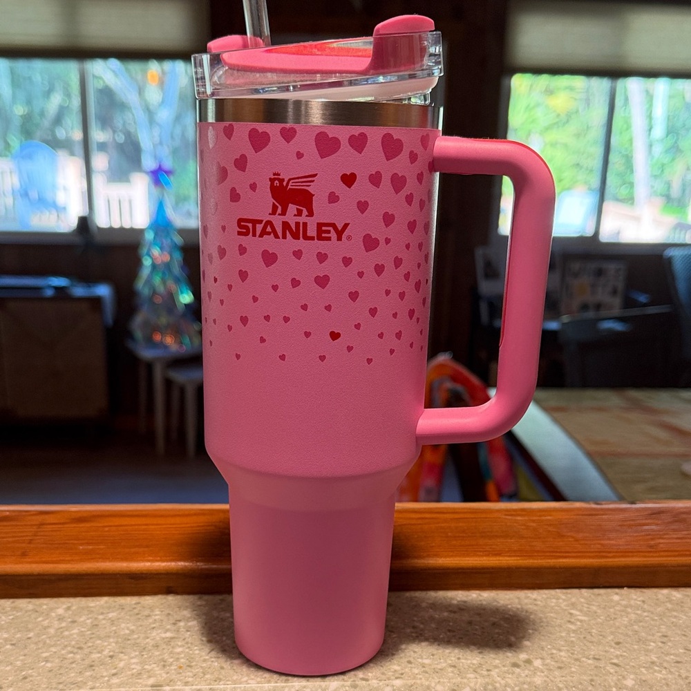 Stanley Pink Heart Water Bottle